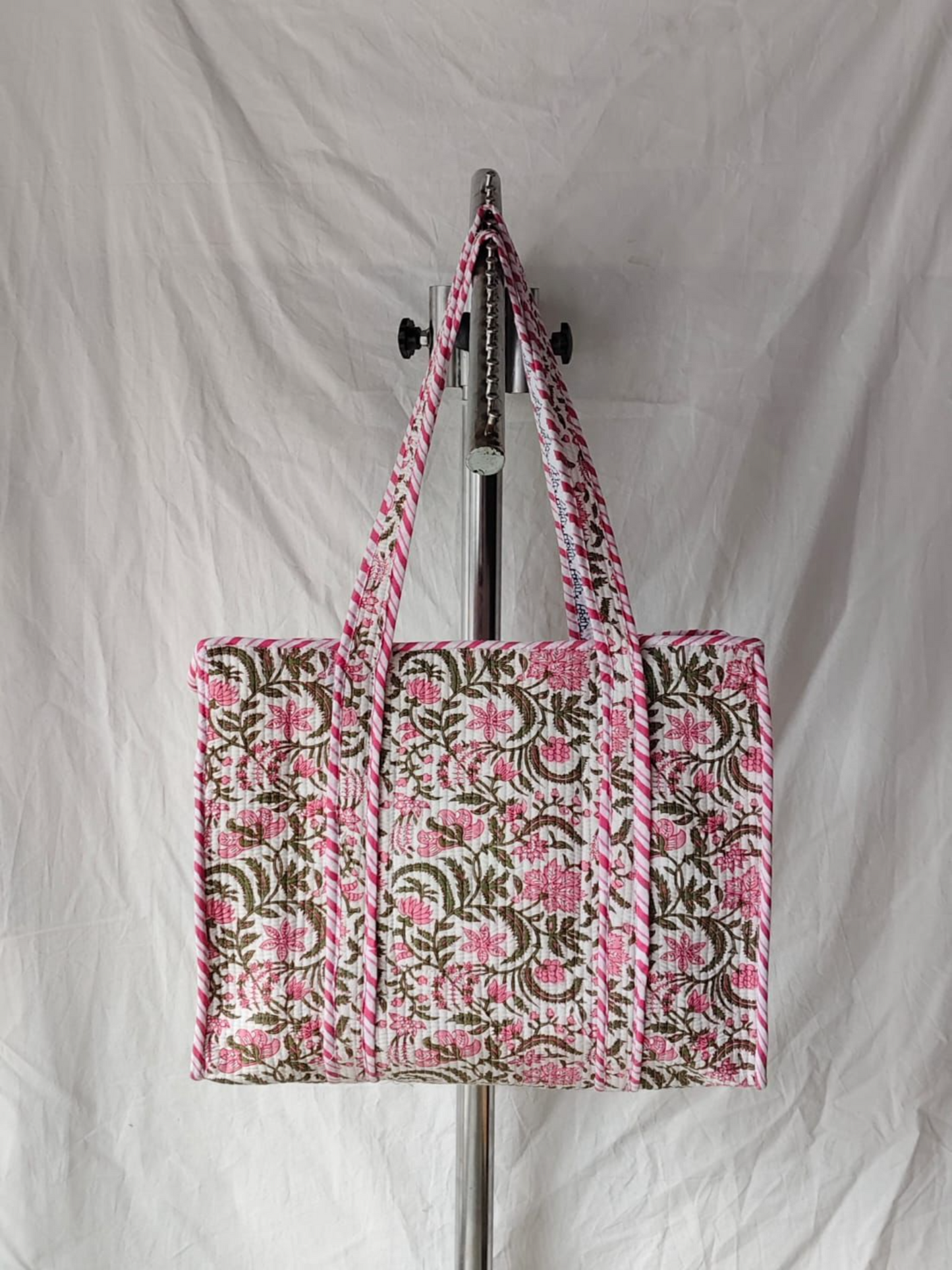 Rosewood Floral Handmade Quilted Tote Bag