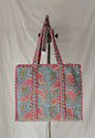 Blossom Paisley Blue Handmade Quilted Tote Bag